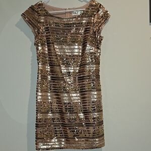Eliza J Gold Sequin Sheath Mini Dress
